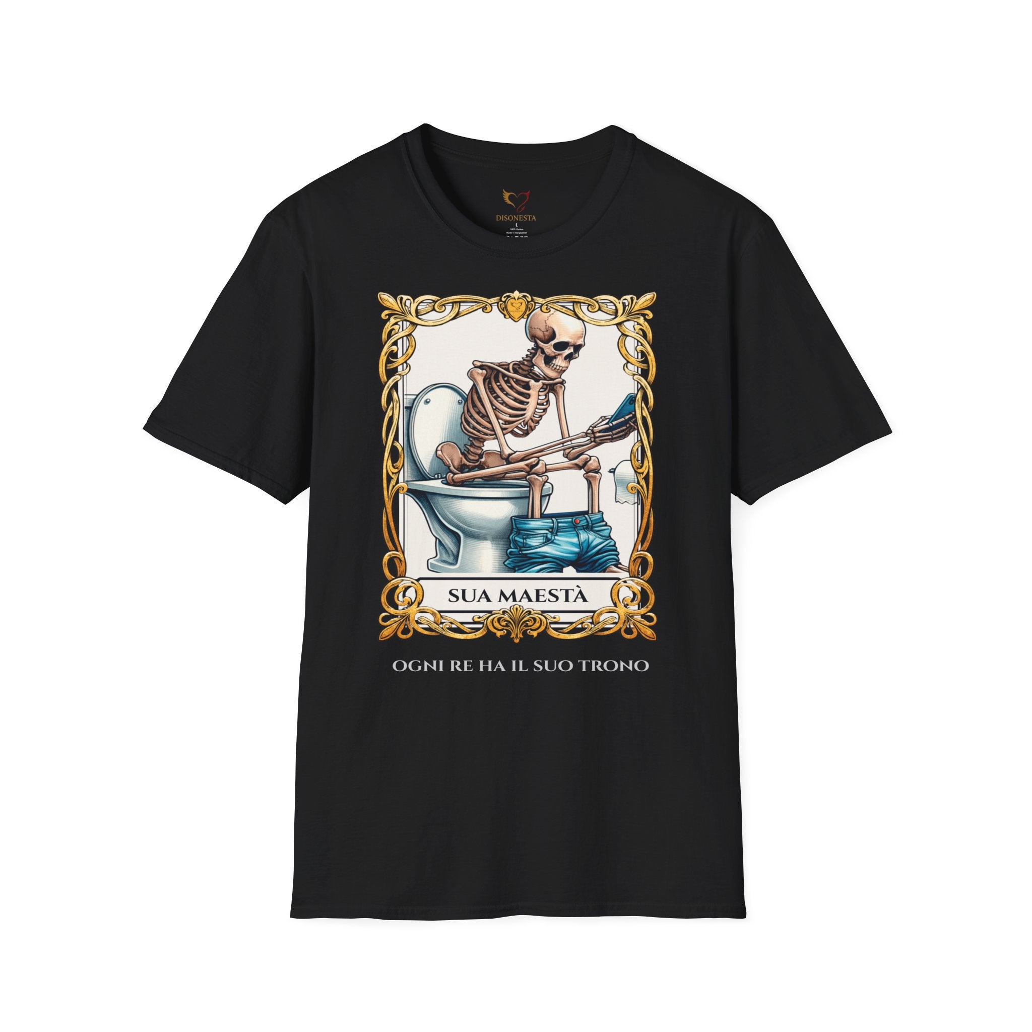 T-shirt nera Sua Maestà